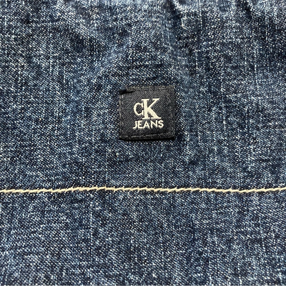 Calvin Klein Jeans Vintage Denim/Red Quilted Reversible‎ Vest | Gilet - Picture 9 of 11